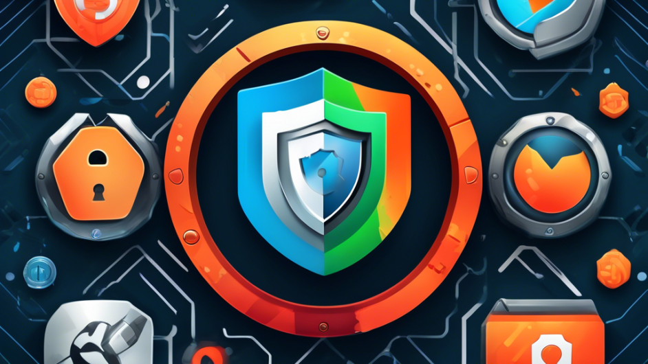 Create a digital artwork showcasing various private web browser icons labeled as 'Top Picks,' with a sleek, modern design. The background should feature abstract representations of privacy and security, like locks, shields, and encrypted data streams. The mood should be empowering and futuristic, emphasizing the importance of online privacy.